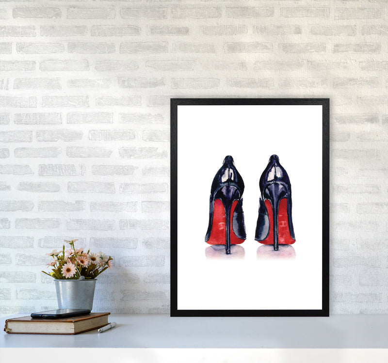 Black High Heels Modern Print A2 White Frame