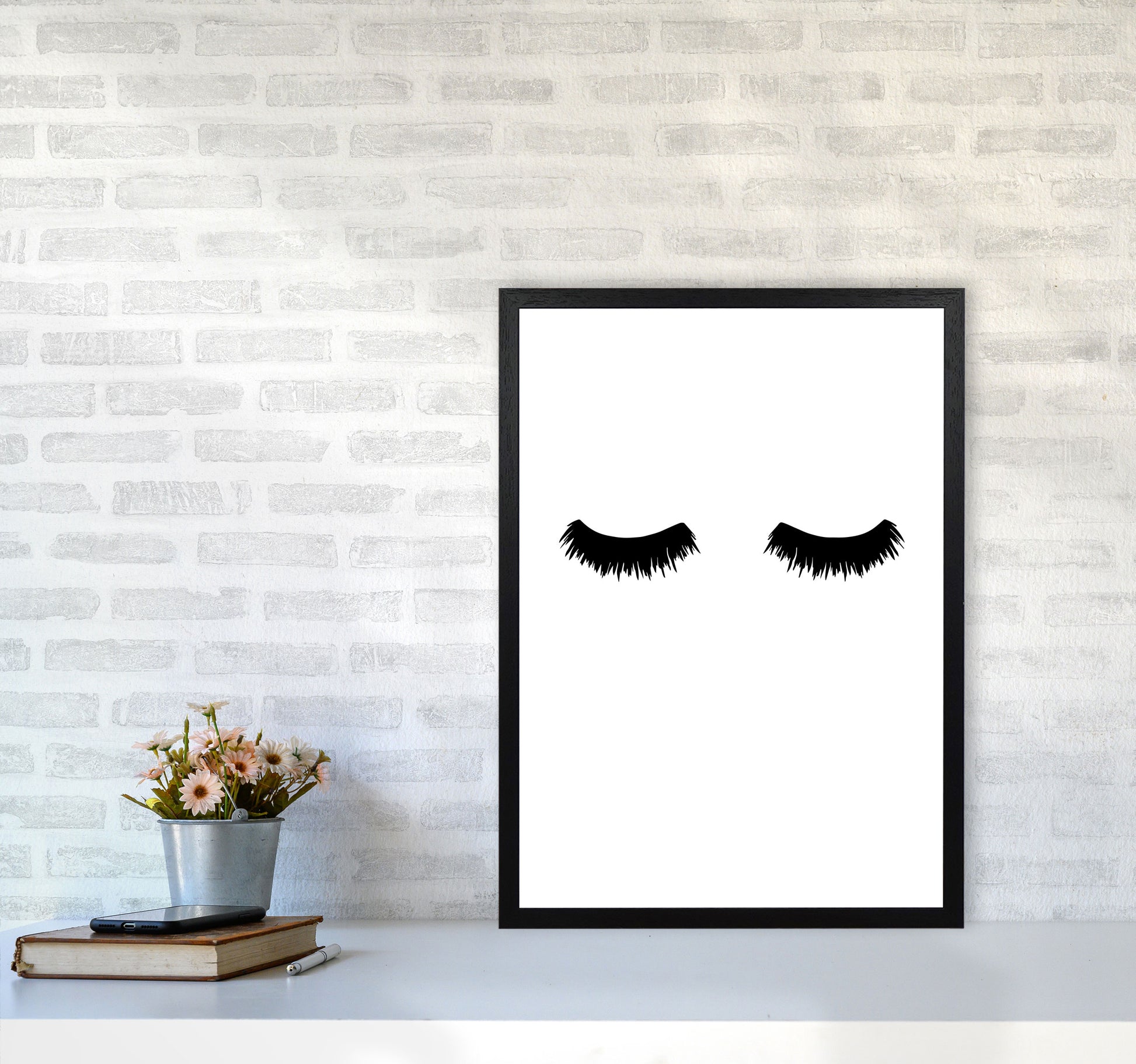 Lashes Modern Print A2 White Frame