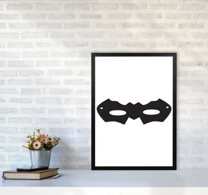 Superhero Mask Framed Nursey Wall Art Print A2 White Frame