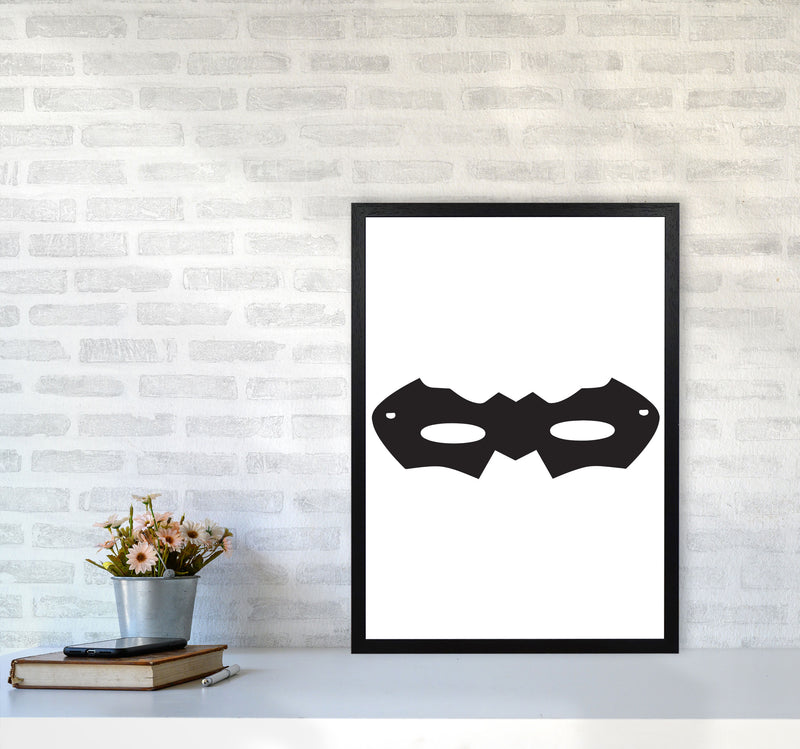 Superhero Mask Framed Nursey Wall Art Print A2 White Frame