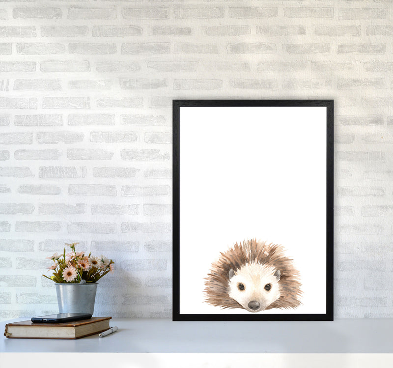 Forest Friends, Cute Hedgehog Modern Print Animal Art Print A2 White Frame