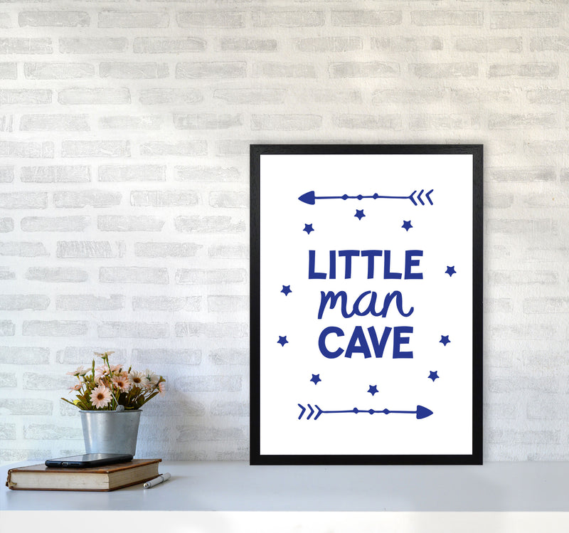 Little Man Cave Navy Arrows Framed Nursey Wall Art Print A2 White Frame