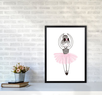 Girl&#39;s Ballerina Drawing Multi Set Illustration Wall Art Poster Print A2 White Frame