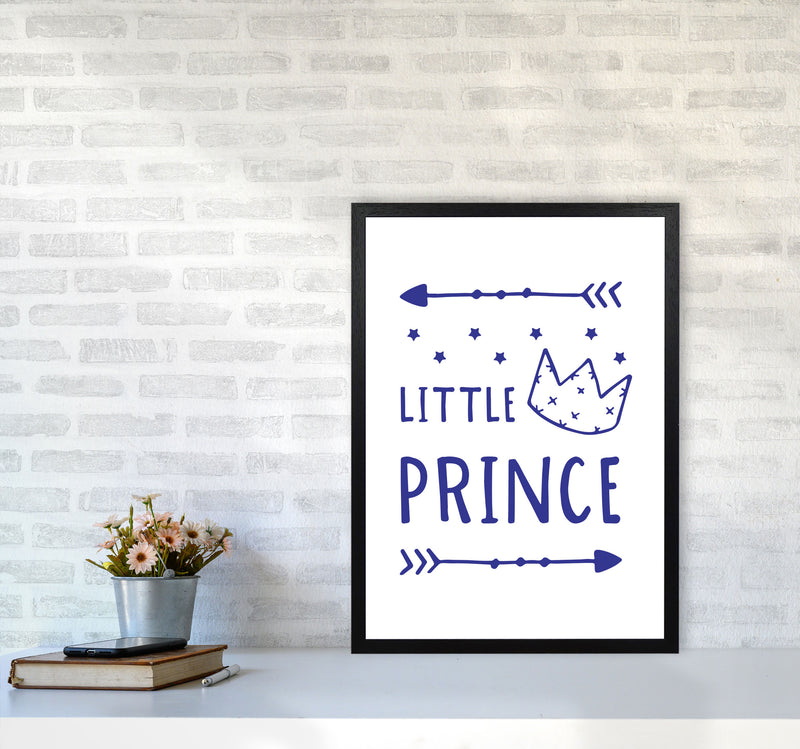 Little Prince Navy Framed Nursey Wall Art Print A2 White Frame