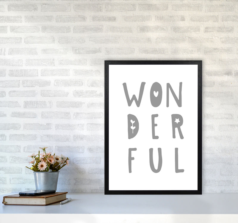 Wonderful Grey Framed Nursey Wall Art Print A2 White Frame