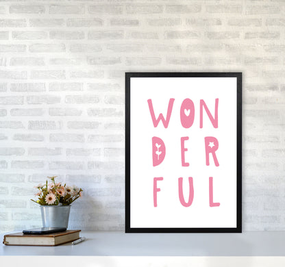 Wonderful Pink Framed Nursey Wall Art Print A2 White Frame