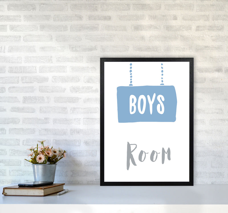 Boys Room Blue Framed Nursey Wall Art Print A2 White Frame