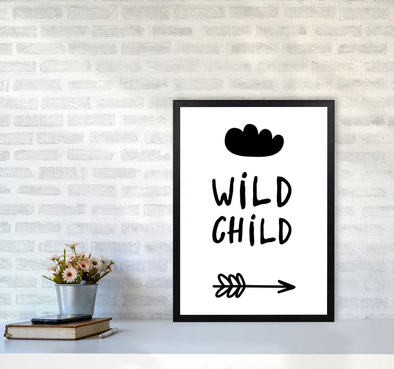 Wild Child Black Framed Nursey Wall Art Print A2 White Frame