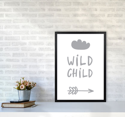 Wild Child Grey Framed Nursey Wall Art Print A2 White Frame