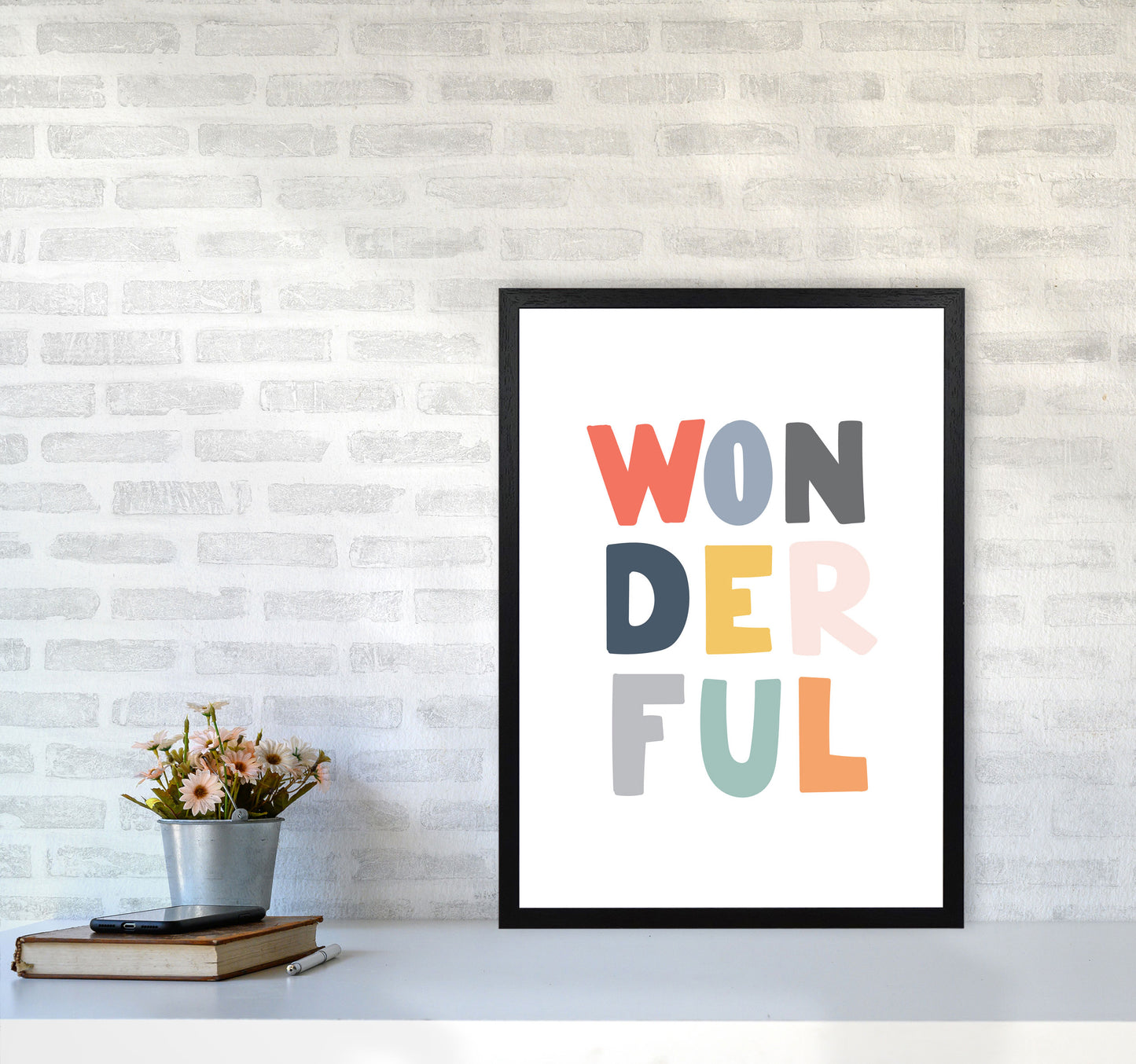 Wonderful Colour Framed Nursey Wall Art Print A2 White Frame
