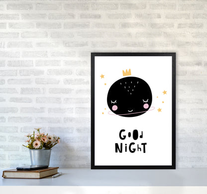 Good Night Planet Framed Nursey Wall Art Print A2 White Frame
