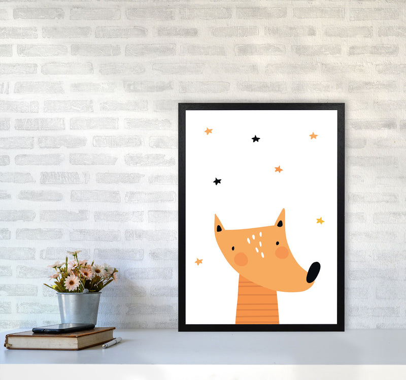 Scandi Fox Framed Nursey Wall Art Print A2 White Frame