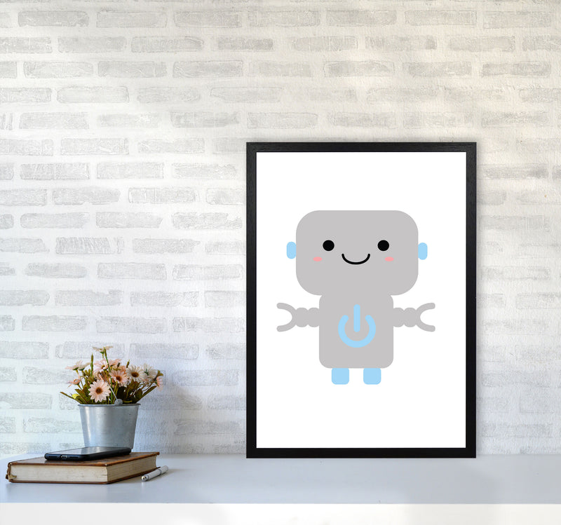 Robot Framed Nursey Wall Art Print A2 White Frame