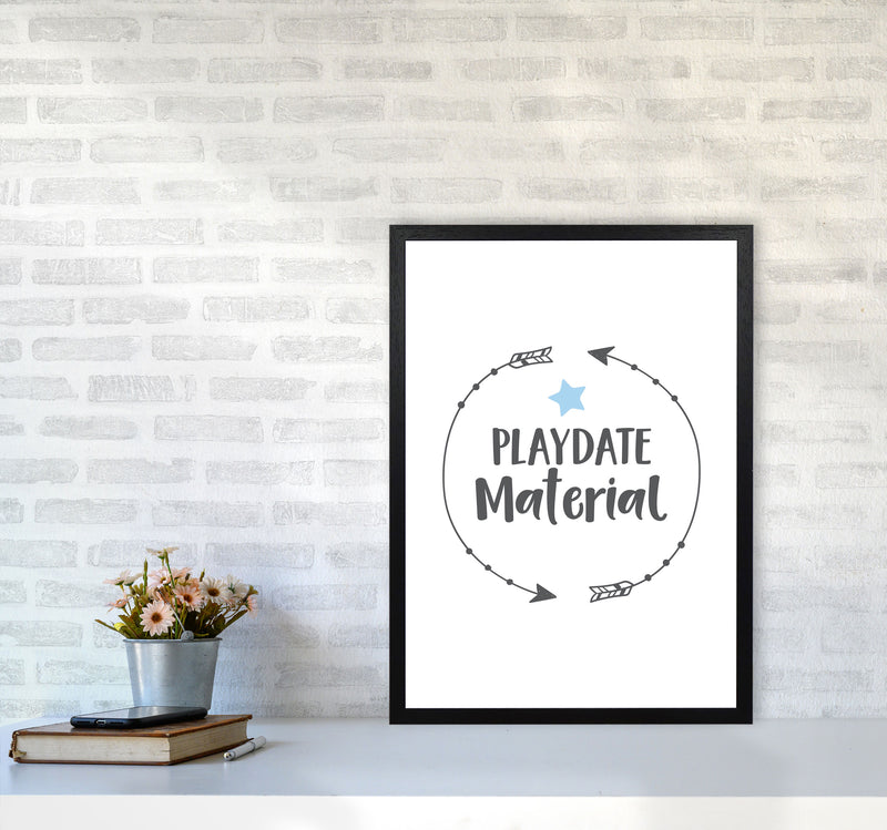Playdate Material Framed Typography Wall Art Print A2 White Frame