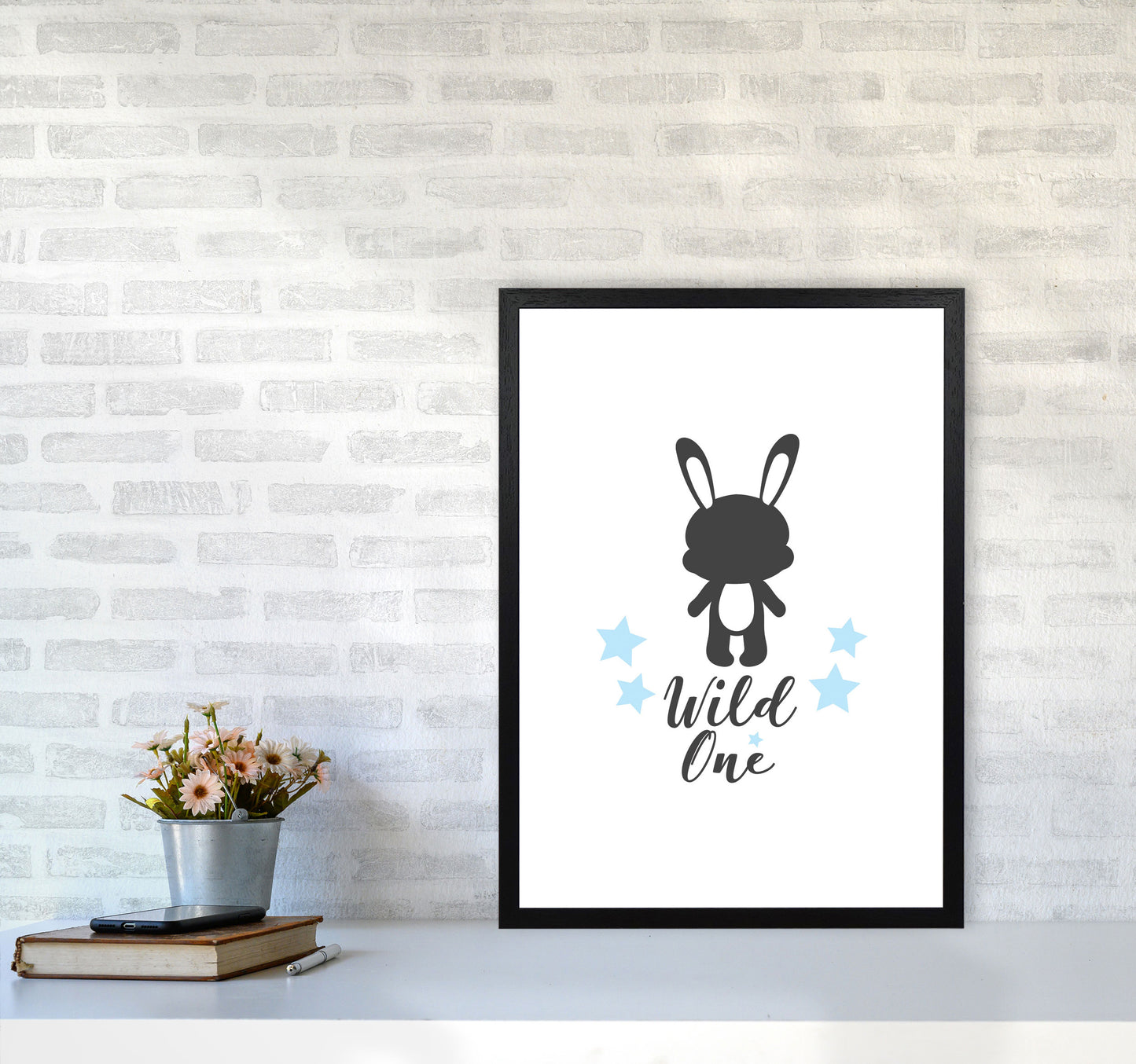 Wild One Framed Nursey Wall Art Print A2 White Frame