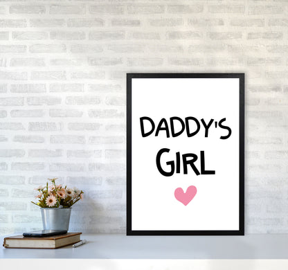 Daddy&#39;s Girl Pink Framed Nursey Wall Art Print A2 White Frame