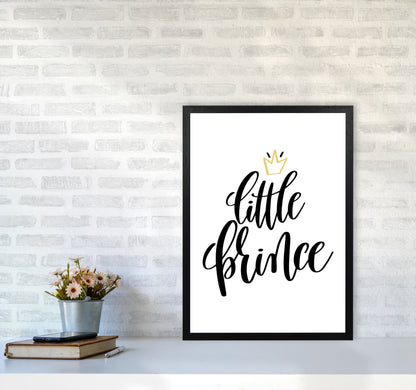 Little Prince Gold Crown Framed Nursey Wall Art Print A2 White Frame
