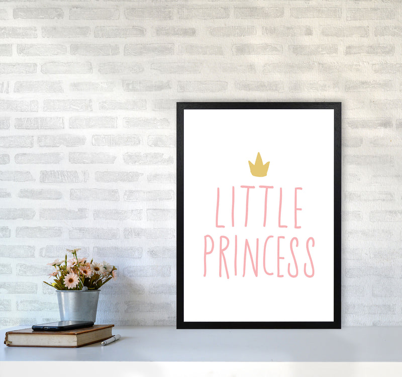 Little Princess Pink And Gold Framed Nursey Wall Art Print A2 White Frame