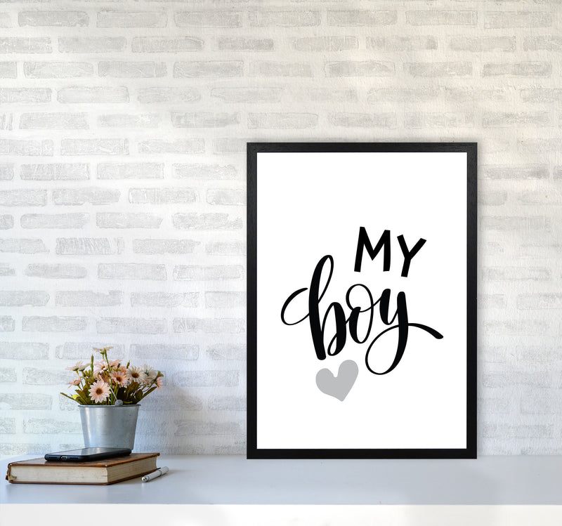 My Boy Black Framed Nursey Wall Art Print A2 White Frame
