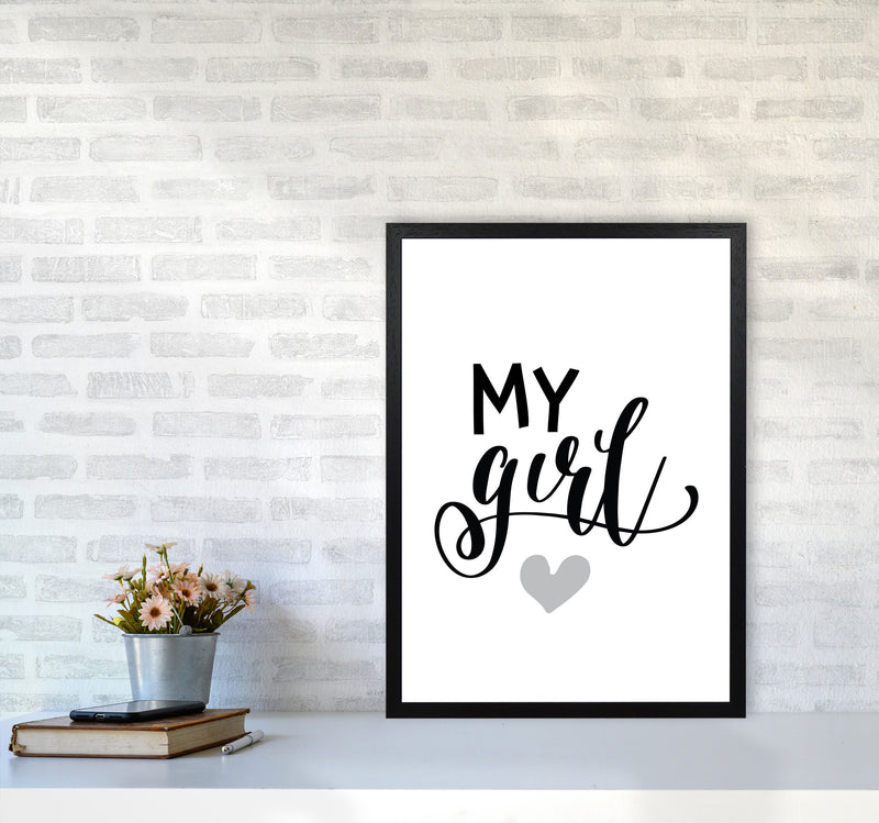 My Girl Black Framed Nursey Wall Art Print A2 White Frame