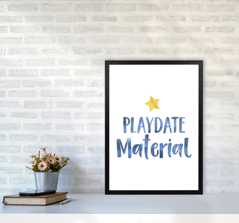 Playdate Material Watercolour Modern Print A2 White Frame