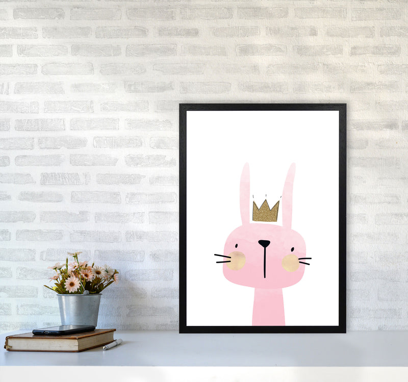 Scandi Bunny Watercolour Framed Nursey Wall Art Print A2 White Frame