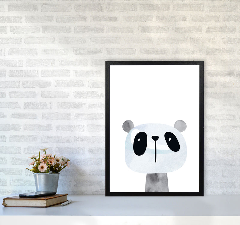 Scandi Panda Watercolour Framed Nursey Wall Art Print A2 White Frame