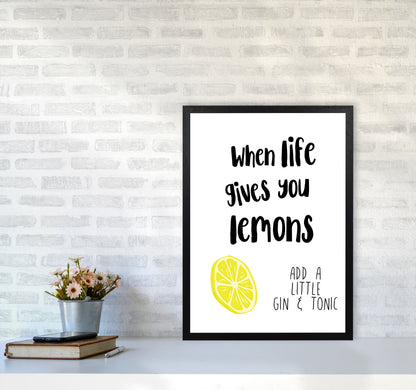 Humorous Gin Sayings Multi Set Kitchen Typography Wall Art A2 White Frame
