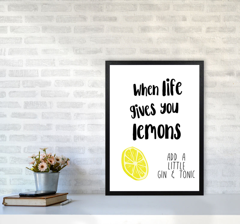 Humorous Gin Sayings Multi Set Kitchen Typography Wall Art A2 White Frame