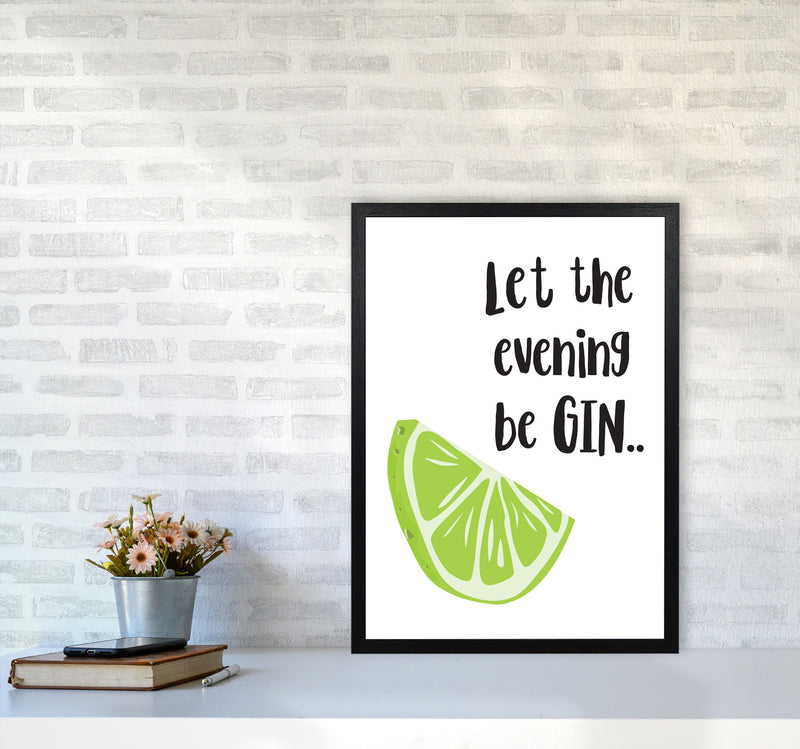 Let The Evening BeGIN Modern Print, Framed Kitchen Wall Art A2 White Frame