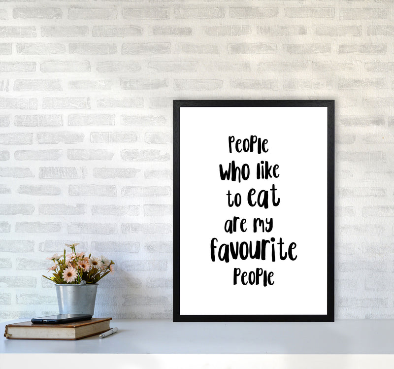 People Who Like To Eat Framed Typography Wall Art Print A2 White Frame
