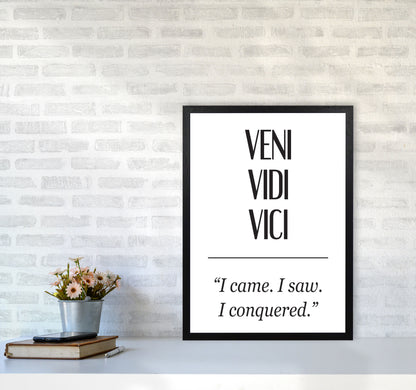 Veni Vidi Vici Modern Print A2 White Frame