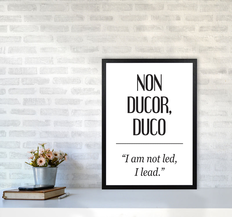 Non Ducor, Duco Framed Typography Wall Art Print A2 White Frame