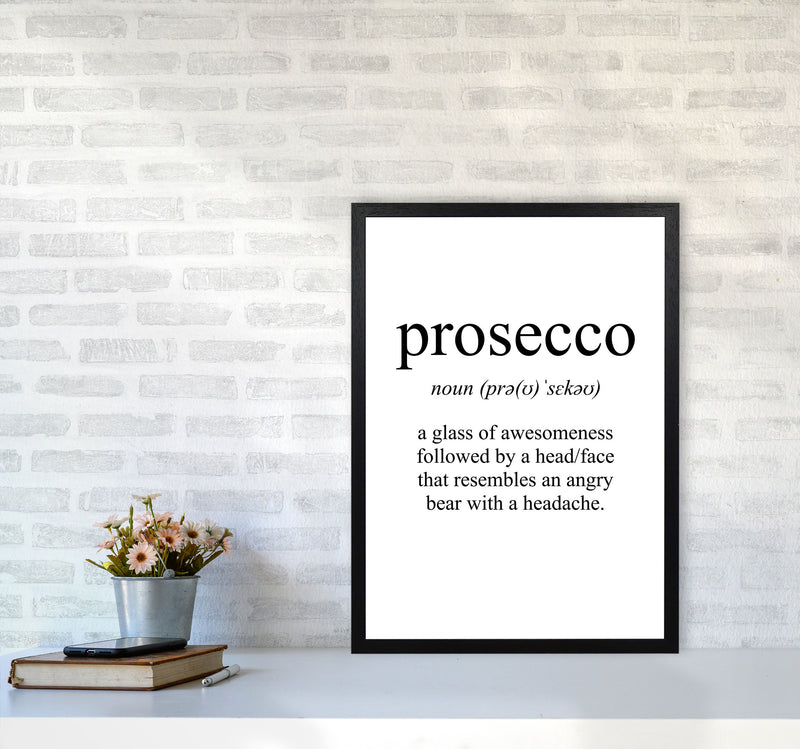 Prosecco Framed Typography Wall Art Print A2 White Frame