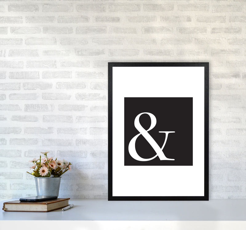 Ampersand Black Framed Typography Wall Art Print A2 White Frame