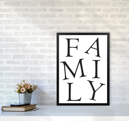 Family Framed Typography Wall Art Print A2 White Frame