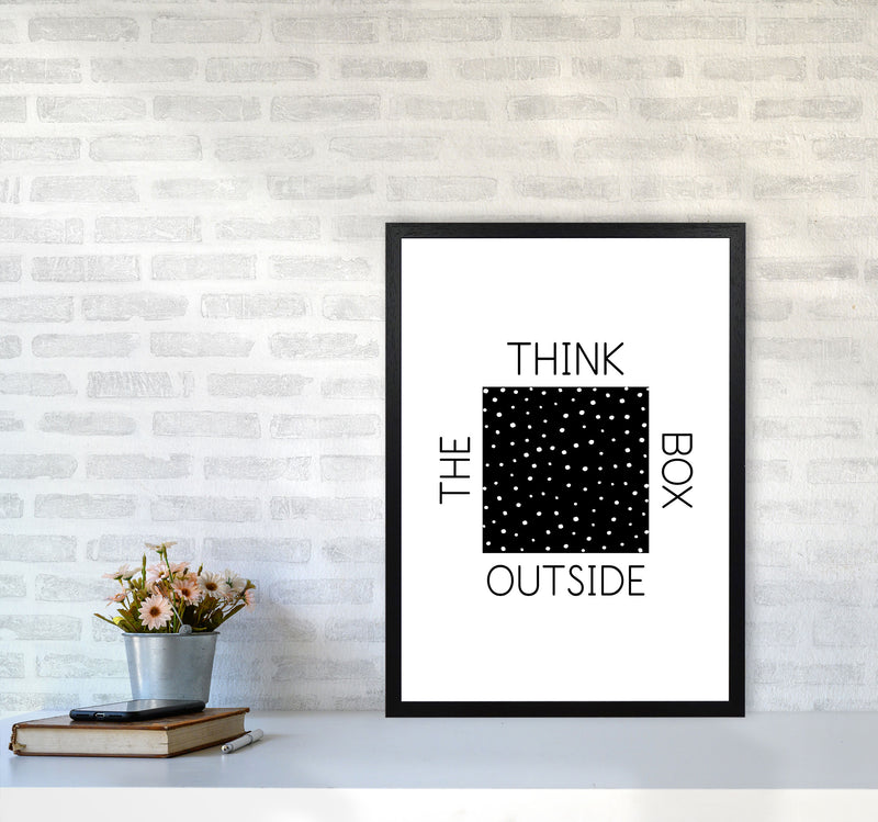 Think Outside The Box Modern Print A2 White Frame