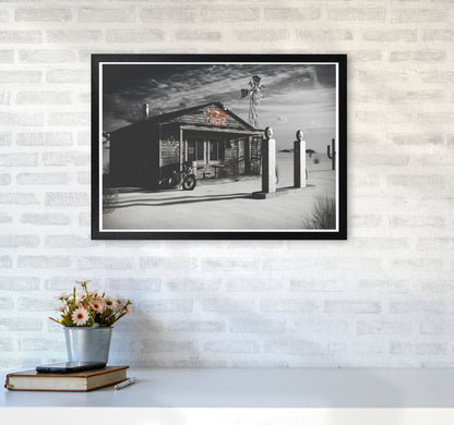 Texas Store Coca Cola Modern Print A2 White Frame