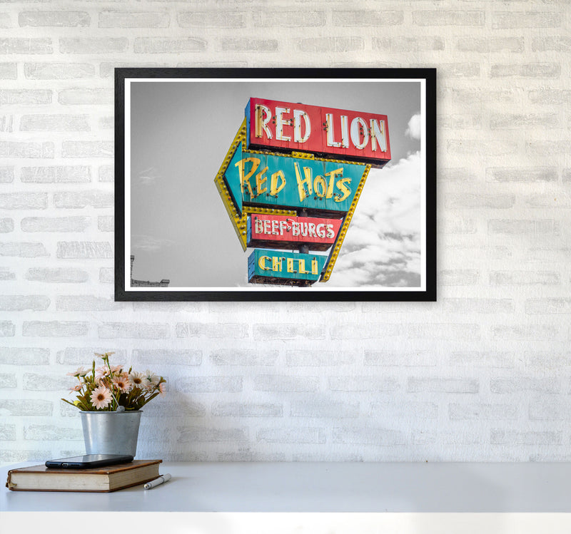 Vintage American Billboard Modern Print A2 White Frame