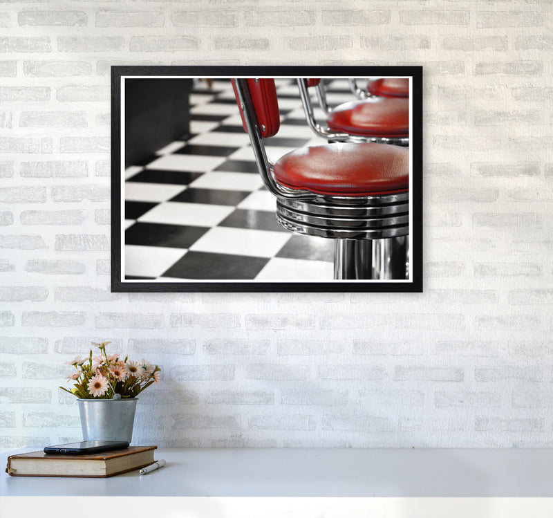 Vintage American Diner Modern Print A2 White Frame