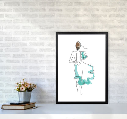 Fashion Line Drawing Modern Print A2 White Frame