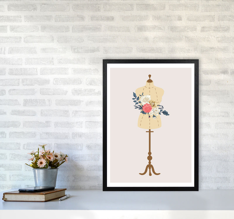 Floral Manikin Modern Print A2 White Frame