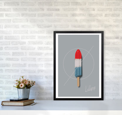 Ice Lolly Modern Print, Framed Kitchen Wall Art A2 White Frame