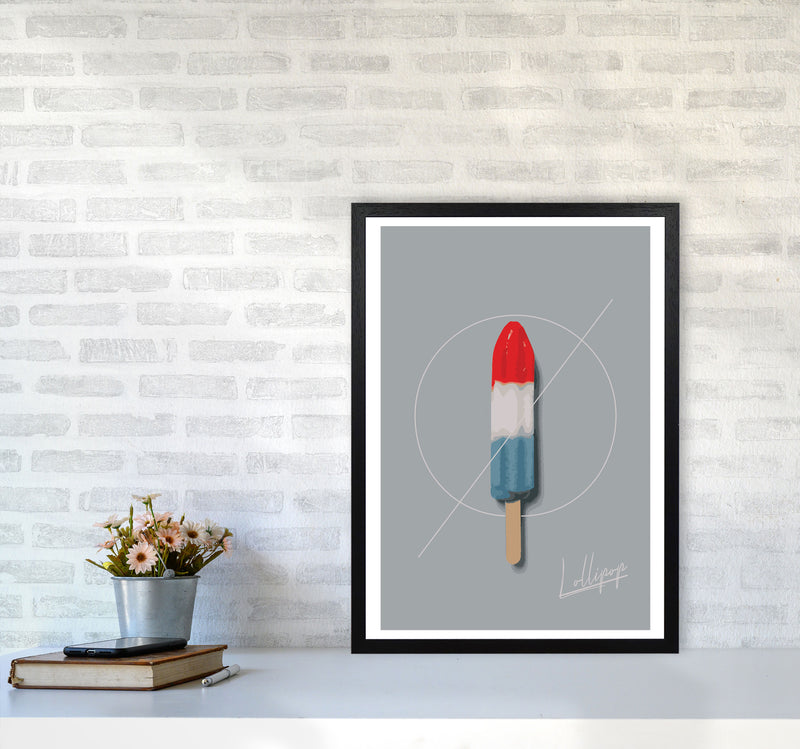 Ice Lolly Modern Print, Framed Kitchen Wall Art A2 White Frame