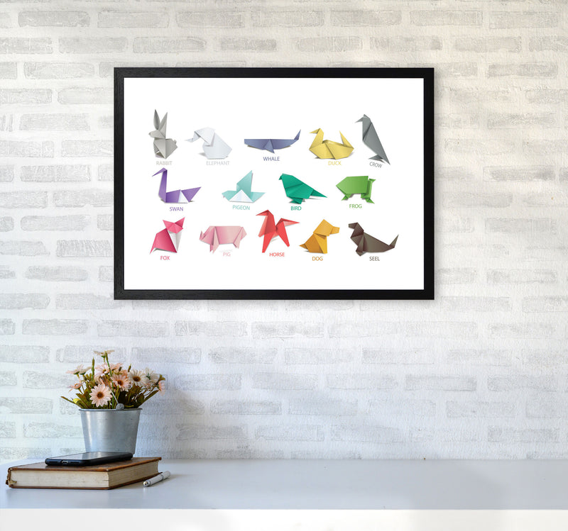 Origami Animals Modern Print A2 White Frame