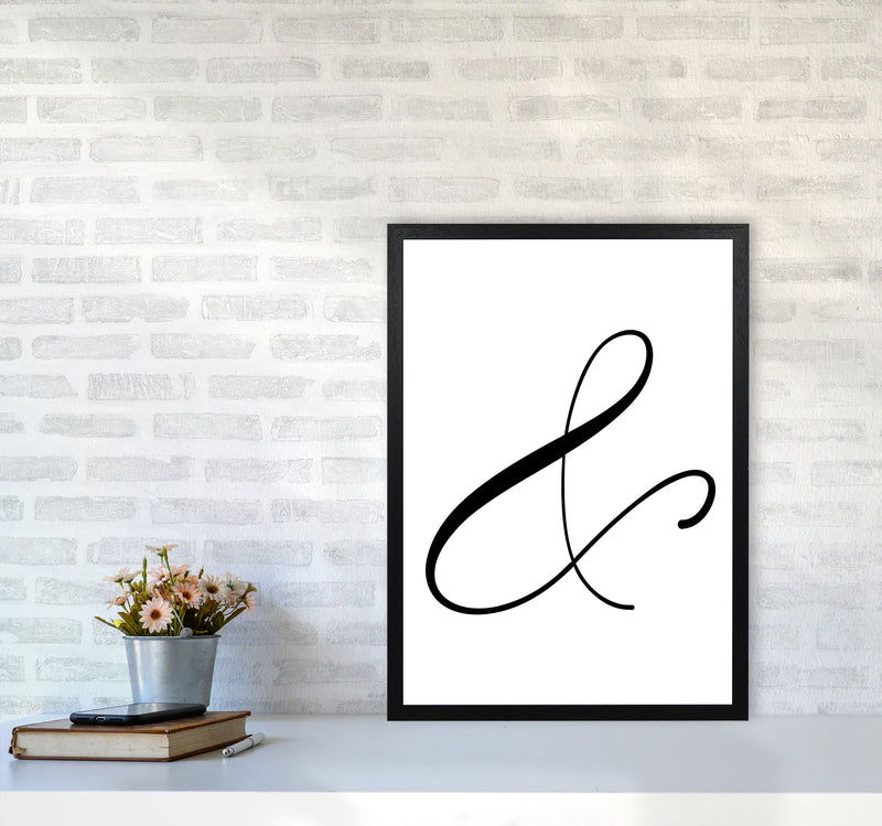 Ampersand Framed Typography Wall Art Print A2 White Frame