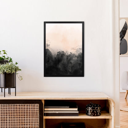 Nude And Black Watercolour 3  Art Print by Pixy Paper A2 White Frame