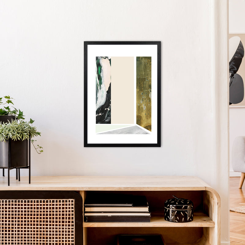 Green Marble Rectangle Abstract  Art Print by Pixy Paper A2 White Frame