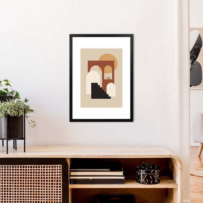 Mica Sand Stairs To Sun N16  Art Print by Pixy Paper A2 White Frame