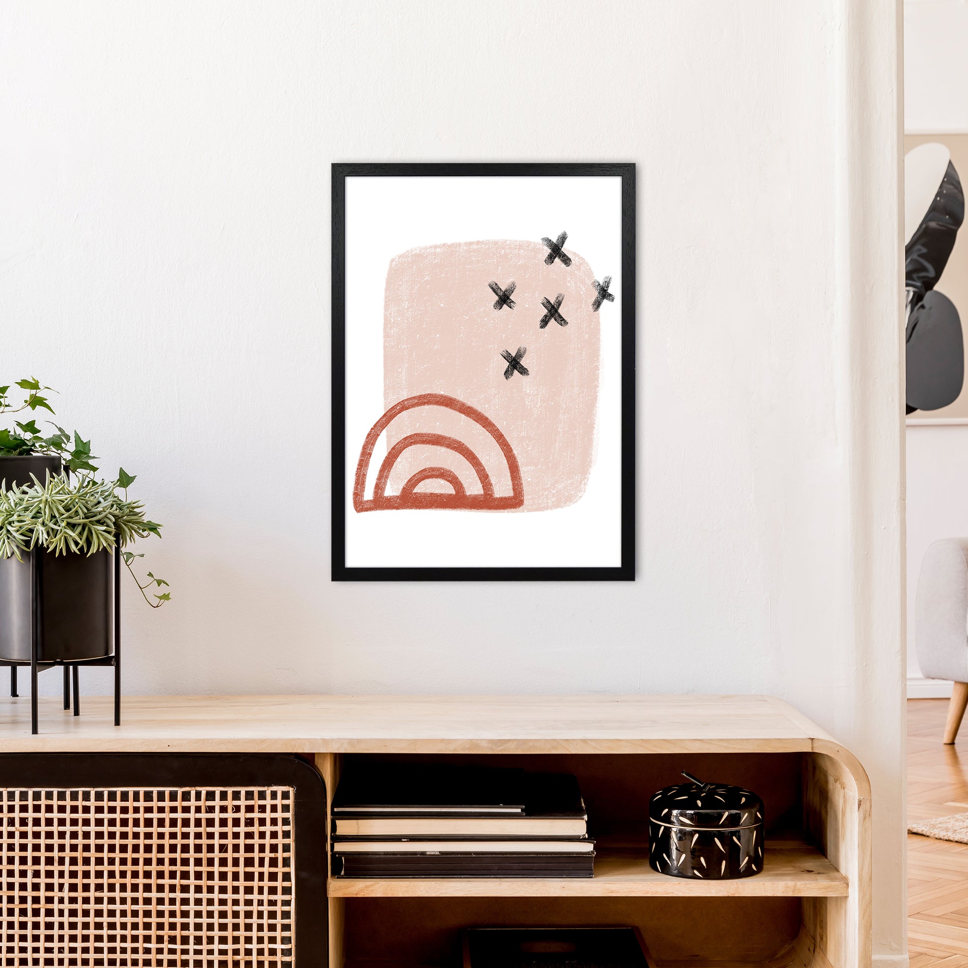 Dalia Chalk Red Rainbow  Art Print by Pixy Paper A2 White Frame